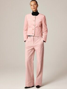 J.Crew Women's Wide-leg trouser in stretch corduroy Sz 8 $158 Mineral Pink